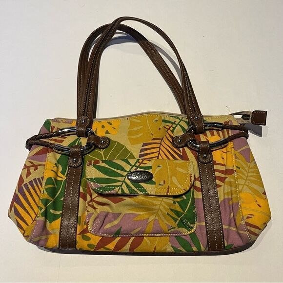 Relic by Fossil Shoulder Handbag Medium Size Yellow/Green Multi floral - Picture 1 of 14